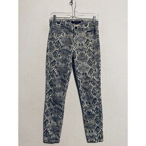 J Brand Jeans Womens 25 Mid Rise Crop Skinny Boa Moonbeam Animal Print Boho